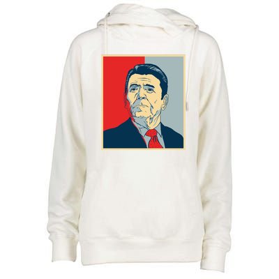 Ronald Reagan Retro Womens Funnel Neck Pullover Hood