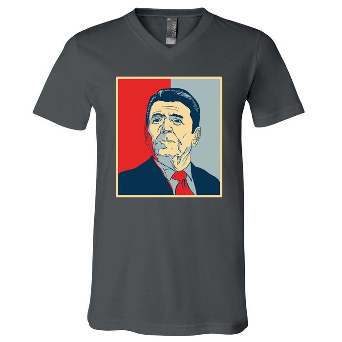 Ronald Reagan Retro V-Neck T-Shirt