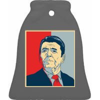 Ronald Reagan Retro Ceramic Bell Ornament