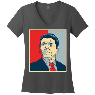 Ronald Reagan Retro Women's V-Neck T-Shirt