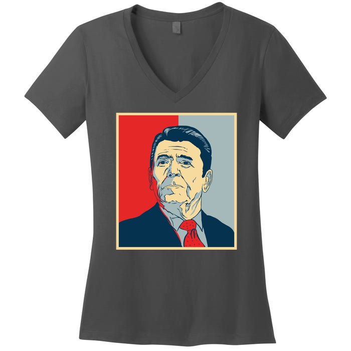 Ronald Reagan Retro Women's V-Neck T-Shirt