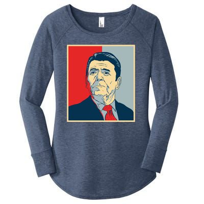 Ronald Reagan Retro Women's Perfect Tri Tunic Long Sleeve Shirt