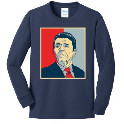 Ronald Reagan Retro Kids Long Sleeve Shirt