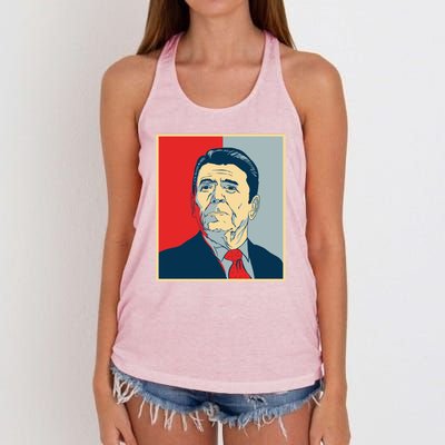 Ronald Reagan Retro Women's Knotted Racerback Tank