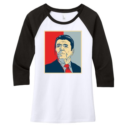 Ronald Reagan Retro Women's Tri-Blend 3/4-Sleeve Raglan Shirt