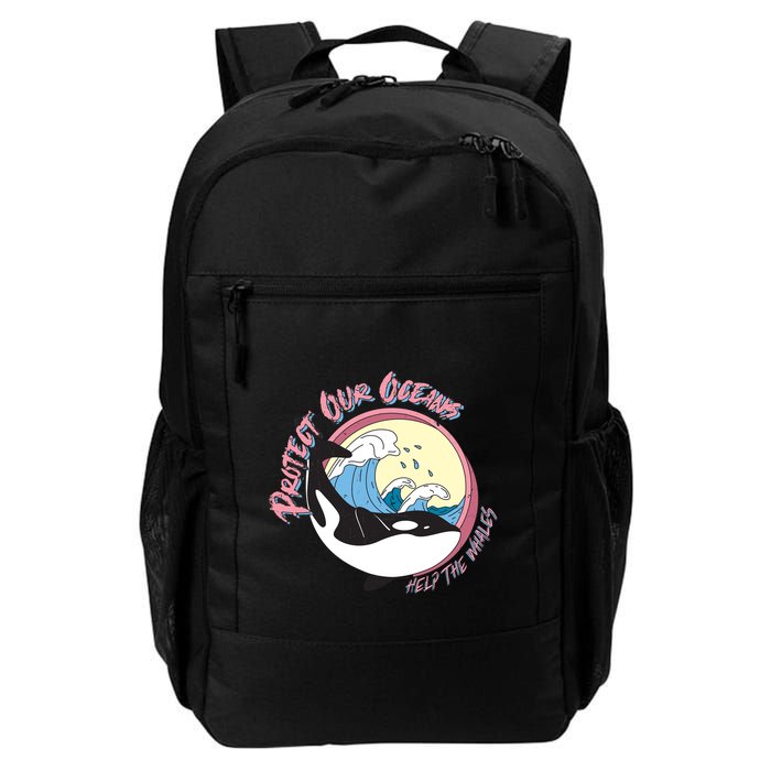 Respect Our Oceans Help The Whales Distressed Vintage Orca Backpack