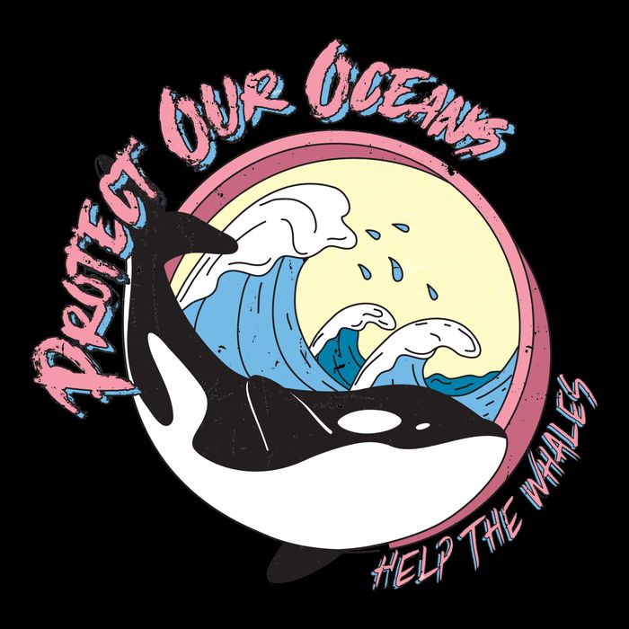 Respect Our Oceans Help The Whales Distressed Vintage Orca Backpack