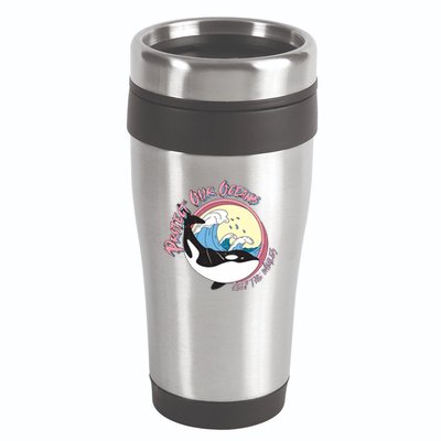 Respect Our Oceans Help The Whales Distressed Vintage Orca 16oz Travel Tumbler