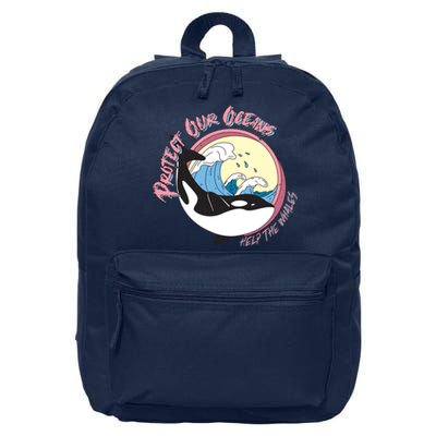 Respect Our Oceans Help The Whales Distressed Vintage Orca 16 in Basic Backpack