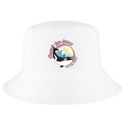 Respect Our Oceans Help The Whales Distressed Vintage Orca Cool Comfort Performance Bucket Hat