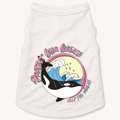Respect Our Oceans Help The Whales Distressed Vintage Orca Doggie Tank