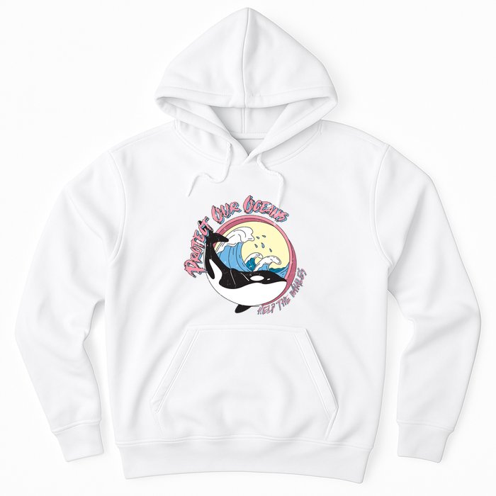 Respect Our Oceans Help The Whales Distressed Vintage Orca Hoodie