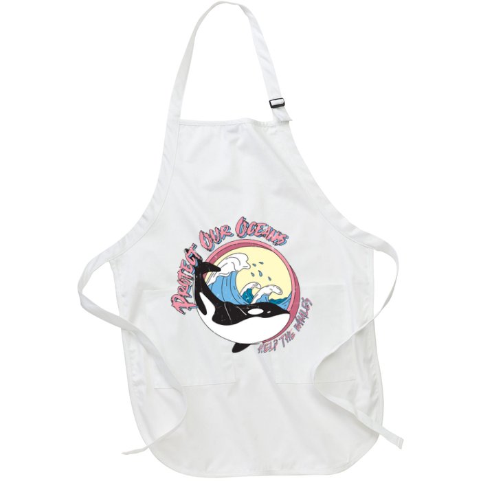 Respect Our Oceans Help The Whales Distressed Vintage Orca Apron