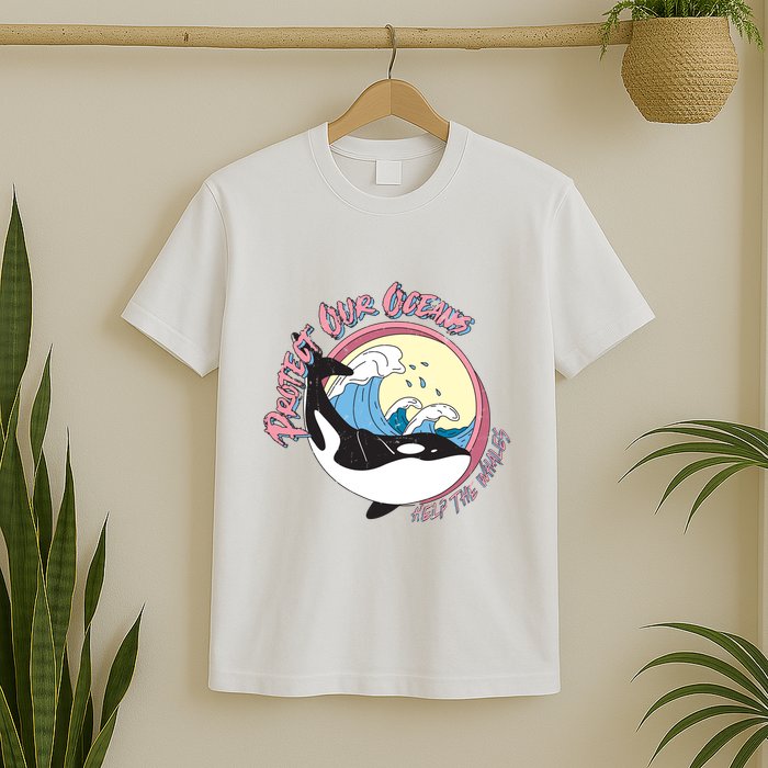Respect Our Oceans Help The Whales Distressed Vintage Orca T-Shirt