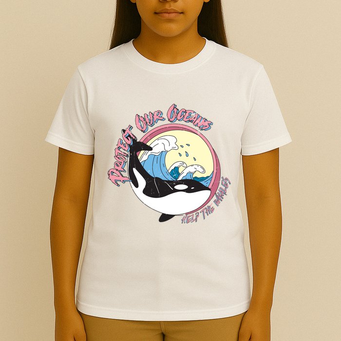 Respect Our Oceans Help The Whales Distressed Vintage Orca T-Shirt