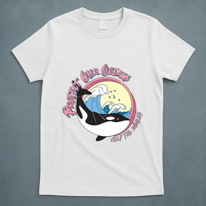 Respect Our Oceans Help The Whales Distressed Vintage Orca T-Shirt