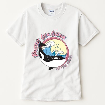Respect Our Oceans Help The Whales Distressed Vintage Orca Tall T-Shirt