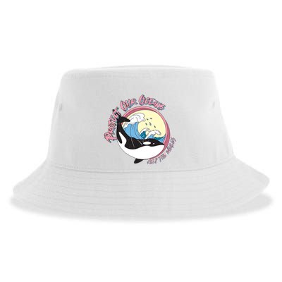 Respect Our Oceans Help The Whales Distressed Vintage Orca Sustainable Bucket Hat