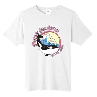 Respect Our Oceans Help The Whales Distressed Vintage Orca Tall Fusion ChromaSoft Performance T-Shirt