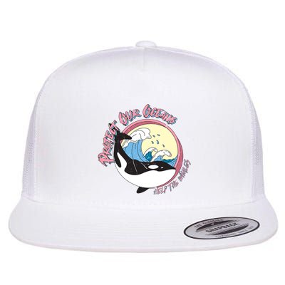 Respect Our Oceans Help The Whales Distressed Vintage Orca Flatbill Hat