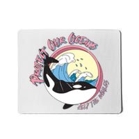 Respect Our Oceans Help The Whales Distressed Vintage Orca Mousepad