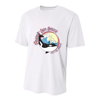 Respect Our Oceans Help The Whales Distressed Vintage Orca Youth Performance Sprint T-Shirt