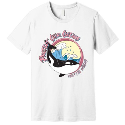 Respect Our Oceans Help The Whales Distressed Vintage Orca Premium T-Shirt