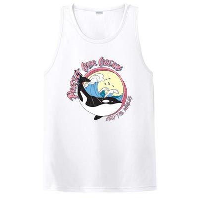 Respect Our Oceans Help The Whales Distressed Vintage Orca PosiCharge Competitor Tank