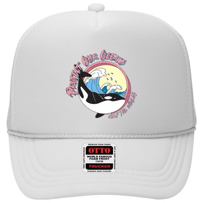 Respect Our Oceans Help The Whales Distressed Vintage Orca Trucker Hat