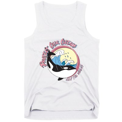 Respect Our Oceans Help The Whales Distressed Vintage Orca Tank Top