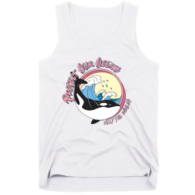 Respect Our Oceans Help The Whales Distressed Vintage Orca Tank Top