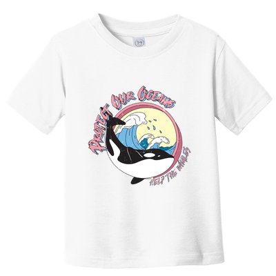Respect Our Oceans Help The Whales Distressed Vintage Orca Toddler T-Shirt