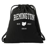 Remington Ohio Oh Vintage Athletic Black Sports Design Drawstring Bag