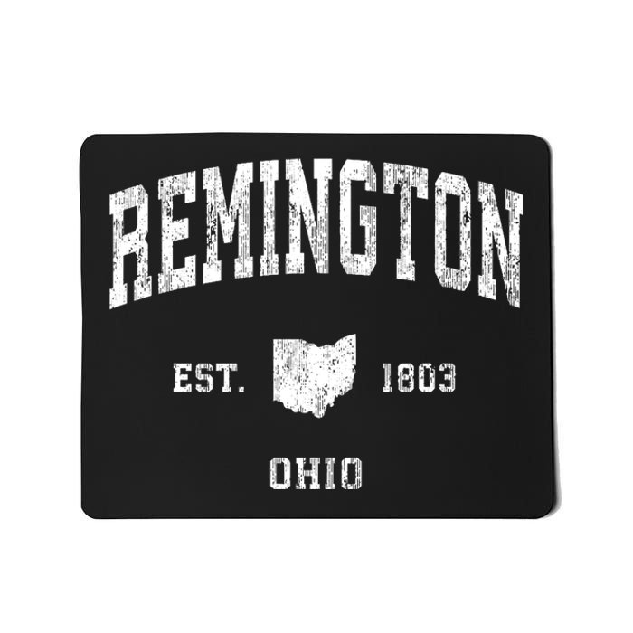 Remington Ohio Oh Vintage Athletic Black Sports Design Mousepad