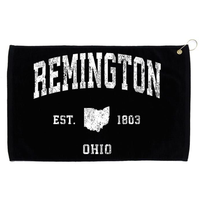 Remington Ohio Oh Vintage Athletic Black Sports Design Grommeted Golf Towel