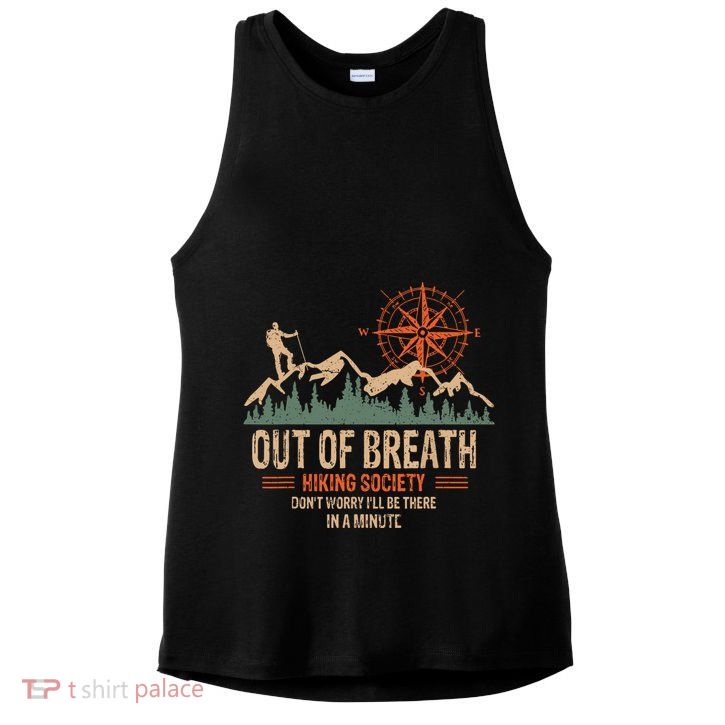 Retro Out Of Breath Hiking Society Gift For Hiker Ladies PosiCharge Tri-Blend Wicking Tank