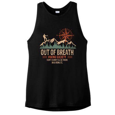 Retro Out Of Breath Hiking Society Gift For Hiker Ladies PosiCharge Tri-Blend Wicking Tank