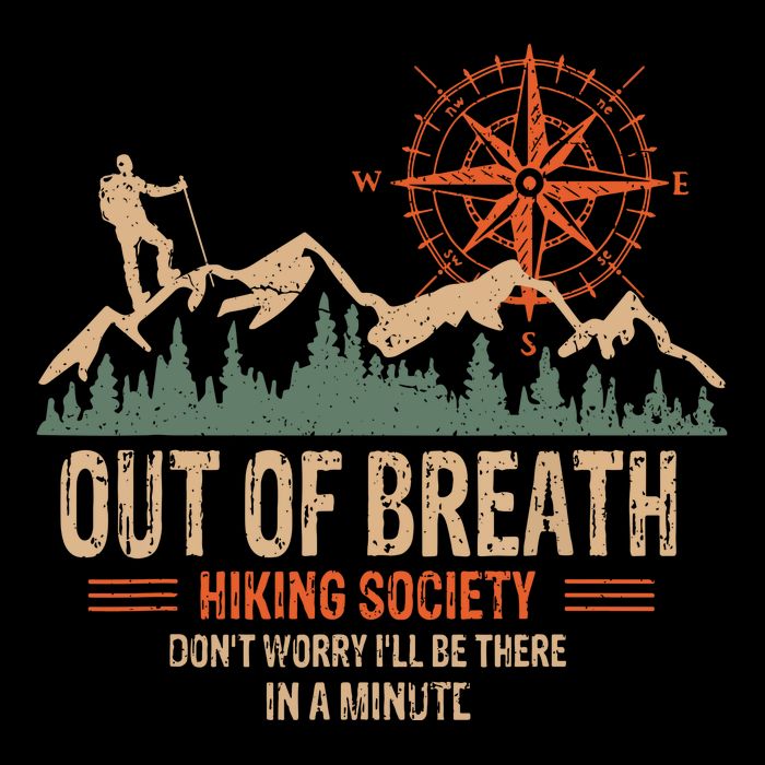 Retro Out Of Breath Hiking Society Gift For Hiker 16 in Basic Backpack