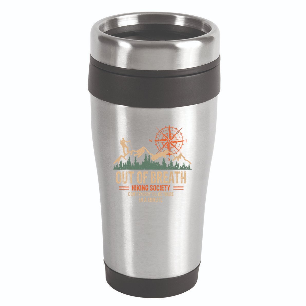 Retro Out Of Breath Hiking Society Gift For Hiker 16oz Travel Tumbler