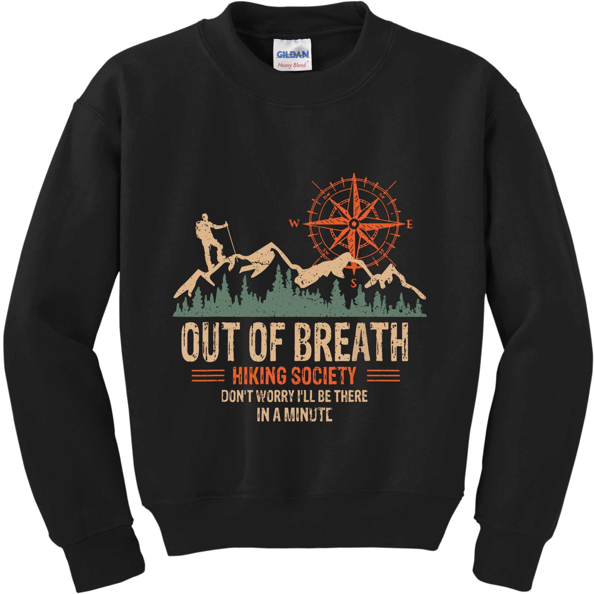 Retro Out Of Breath Hiking Society Gift For Hiker Kids Sweatshirt
