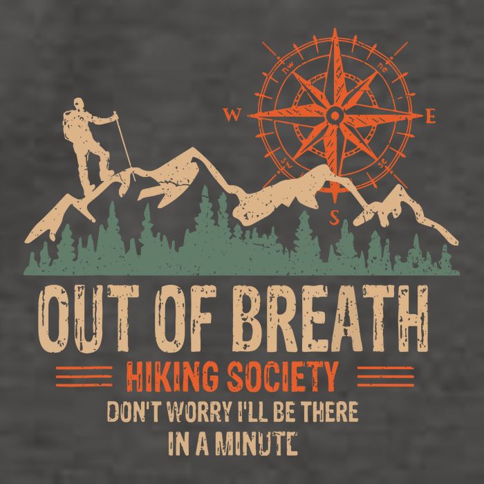 Retro Out Of Breath Hiking Society Gift For Hiker Vector Backpack