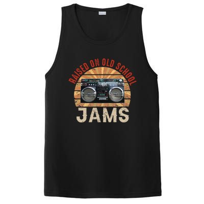 Raised On Old School Jams Hip Hop R&B Pop Rock 80s 90s Retro PosiCharge Competitor Tank