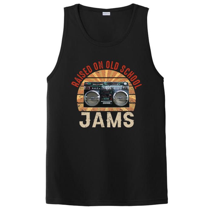 Raised On Old School Jams Hip Hop R&B Pop Rock 80s 90s Retro PosiCharge Competitor Tank