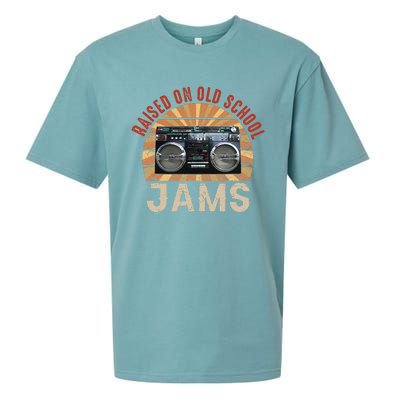 Raised On Old School Jams Hip Hop R&B Pop Rock 80s 90s Retro Sueded Cloud Jersey T-Shirt