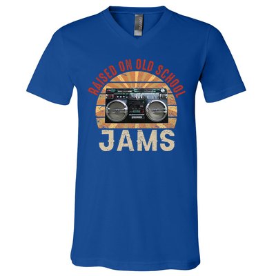 Raised On Old School Jams Hip Hop V-Neck T-Shirt