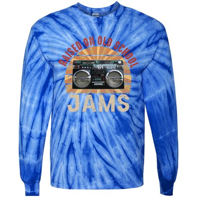 Raised On Old School Jams Hip Hop Tie-Dye Long Sleeve Shirt