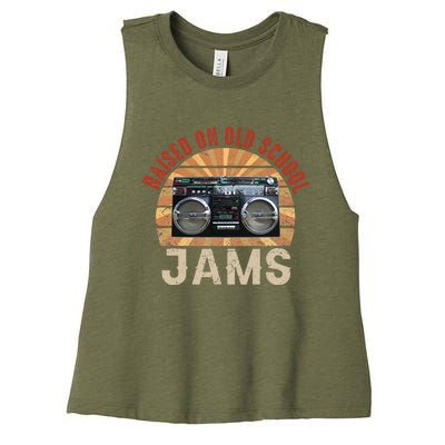 Raised On Old School Jams Hip Hop Women's Racerback Cropped Tank