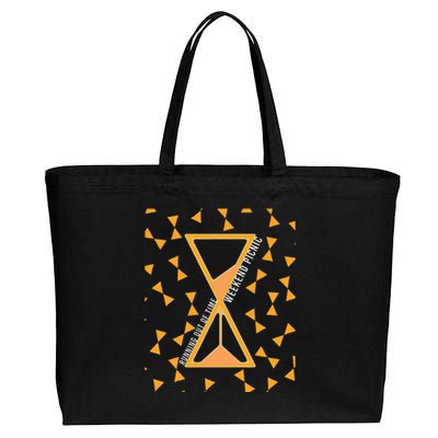 Running Out Of Time Cotton Canvas Jumbo Tote