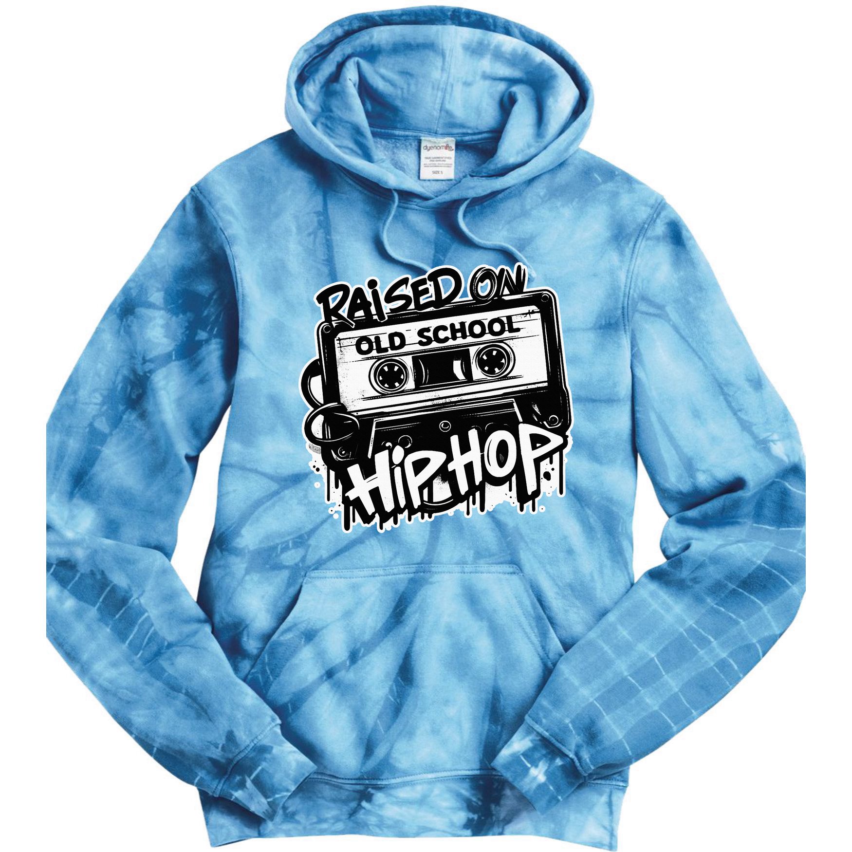 Raised On Old School Hip Hop Anniversary Cassette Graffiti Tie Dye Hoodie