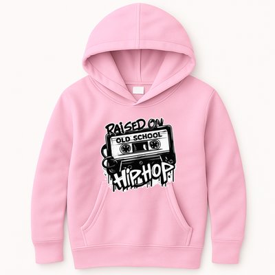 Raised On Old School Hip Hop Anniversary Cassette Graffiti Kids Hoodie